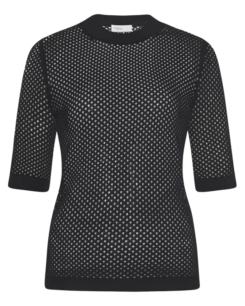 Rosetta Getty Top aus Mesh - Schwarz Schwarz