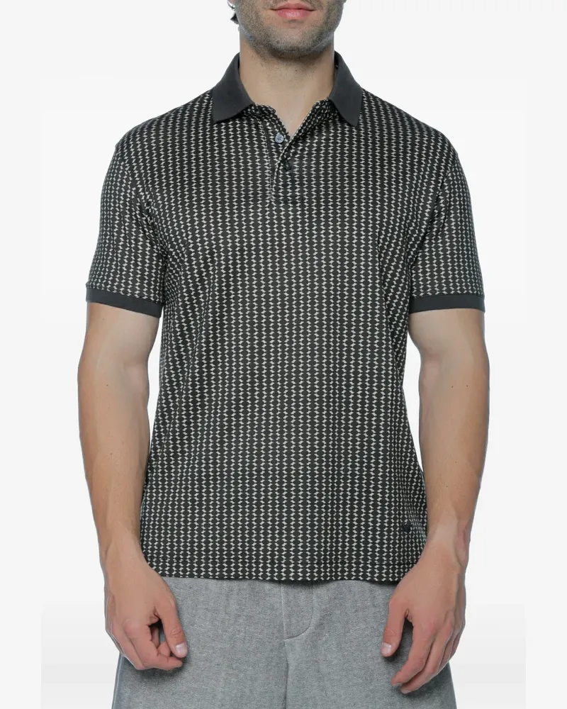 Emporio Armani Poloshirt mit geometrischem Print - Grau Grau