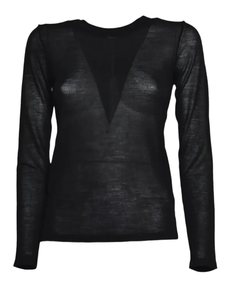 ASPESI V-neck semi-sheer sweater - Schwarz Schwarz