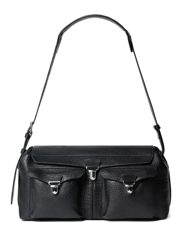 Christophe Lemaire Schultertasche aus Leder - Schwarz Schwarz