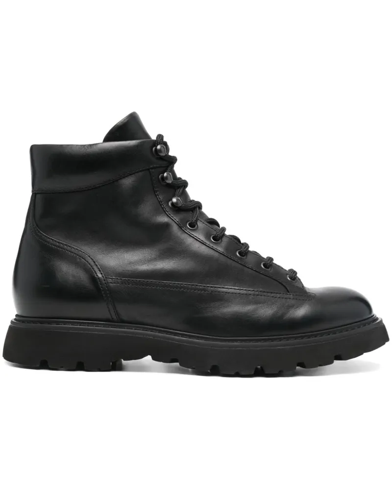 Doucal´s Schnürstiefel aus Leder - Schwarz Schwarz