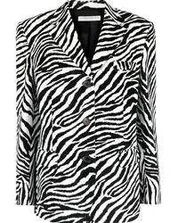 Alessandra Rich Blazer mit Zebra-Print Weiß