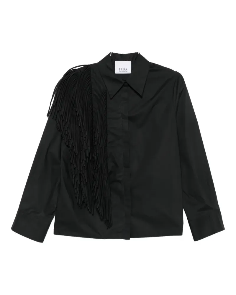 Erika Cavallini fringe-detail shirt - Schwarz Schwarz