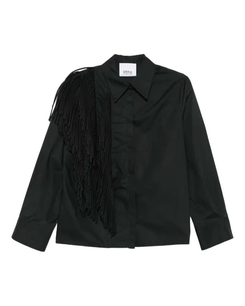 Erika Cavallini fringe-detail shirt - Schwarz Schwarz