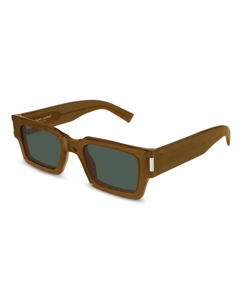 Saint Laurent Sonnenbrille mit eckigem Gestell - Braun Braun