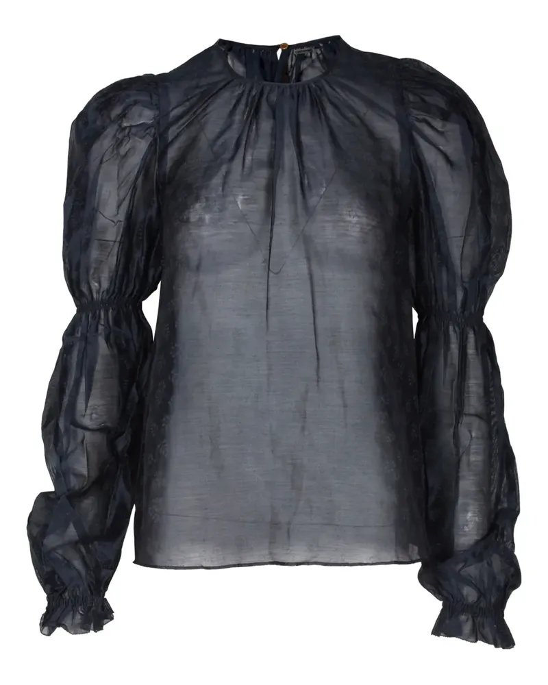 Ulla Johnson Aster puff-sleeve organza blouse - Blau Blau