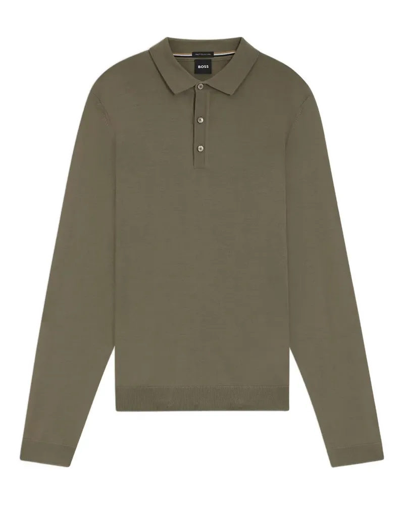 HUGO BOSS Langärmeliges Poloshirt - Grün Grün