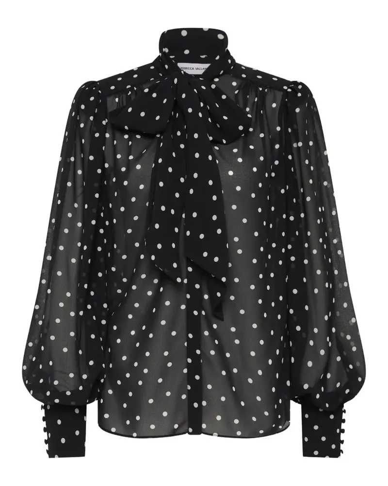 Rebecca Vallance Marnie Schluppenbluse mit Polka Dots - Schwarz Schwarz
