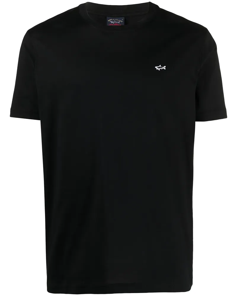 Paul & Shark T-Shirt mit Haimotiv - Schwarz Schwarz