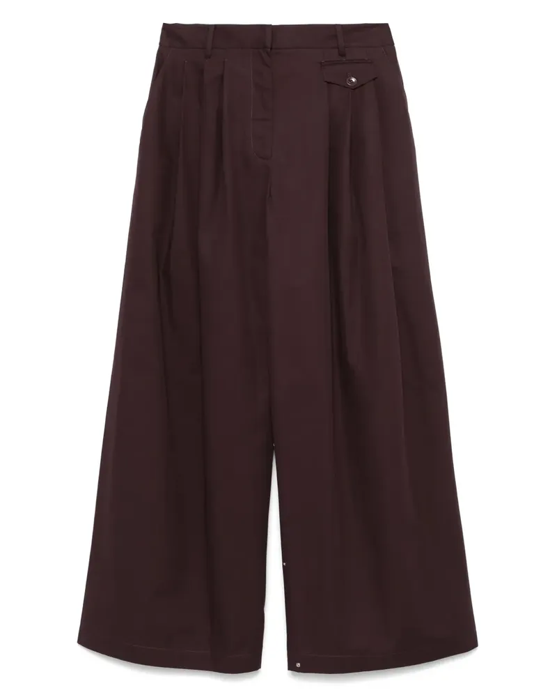 tibi Twill-Palazzohose mit Falten - Violett Violett