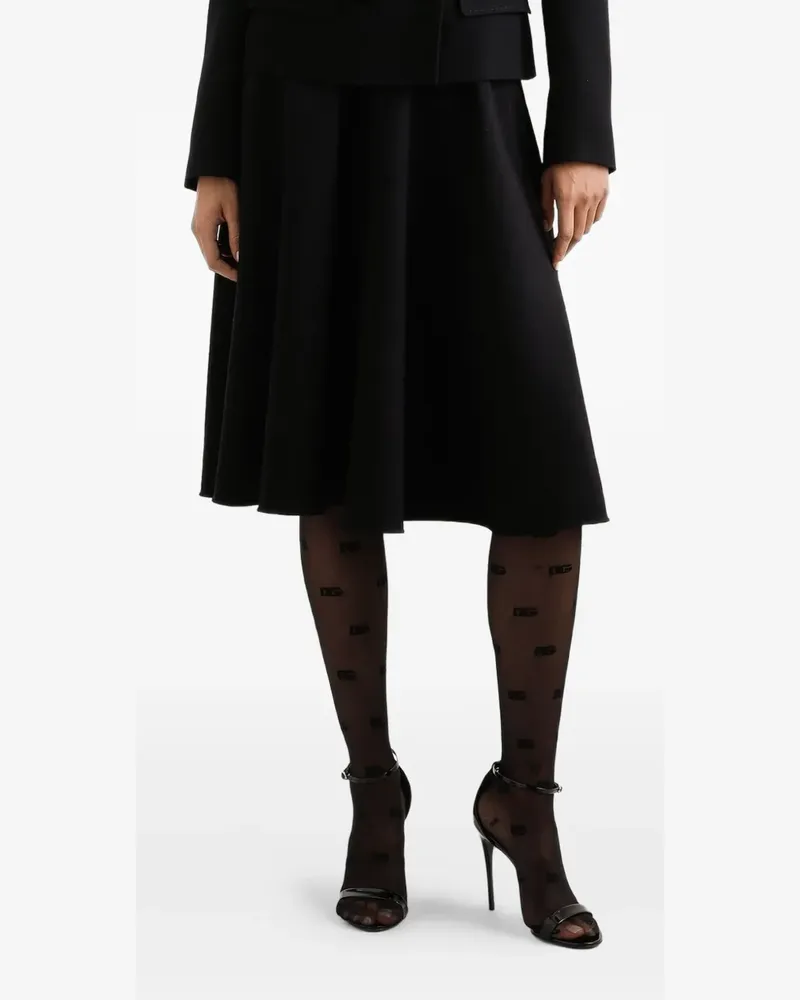 Dolce & Gabbana Ausgestellter Faltenrock - Schwarz Schwarz