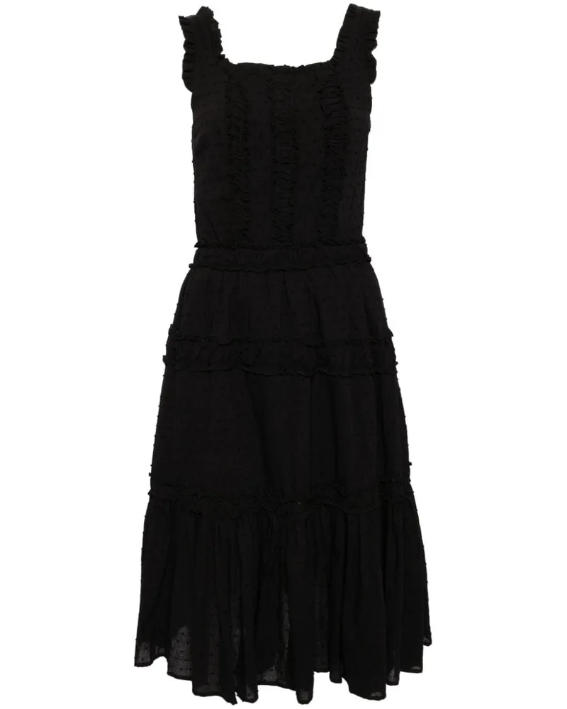 b+ab Midikleid mit Polka Dots - Schwarz Schwarz