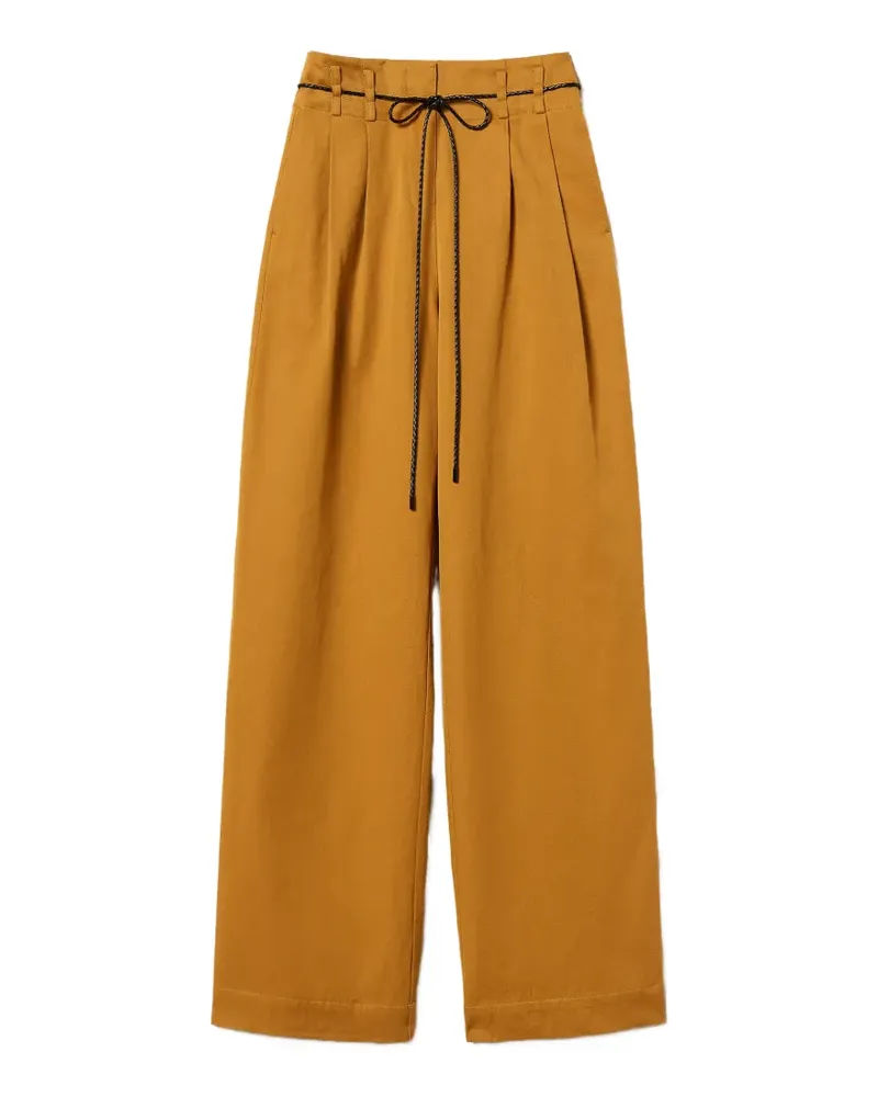 Twin-Set High-Waist-Hose mit Bundfalten - Braun Braun