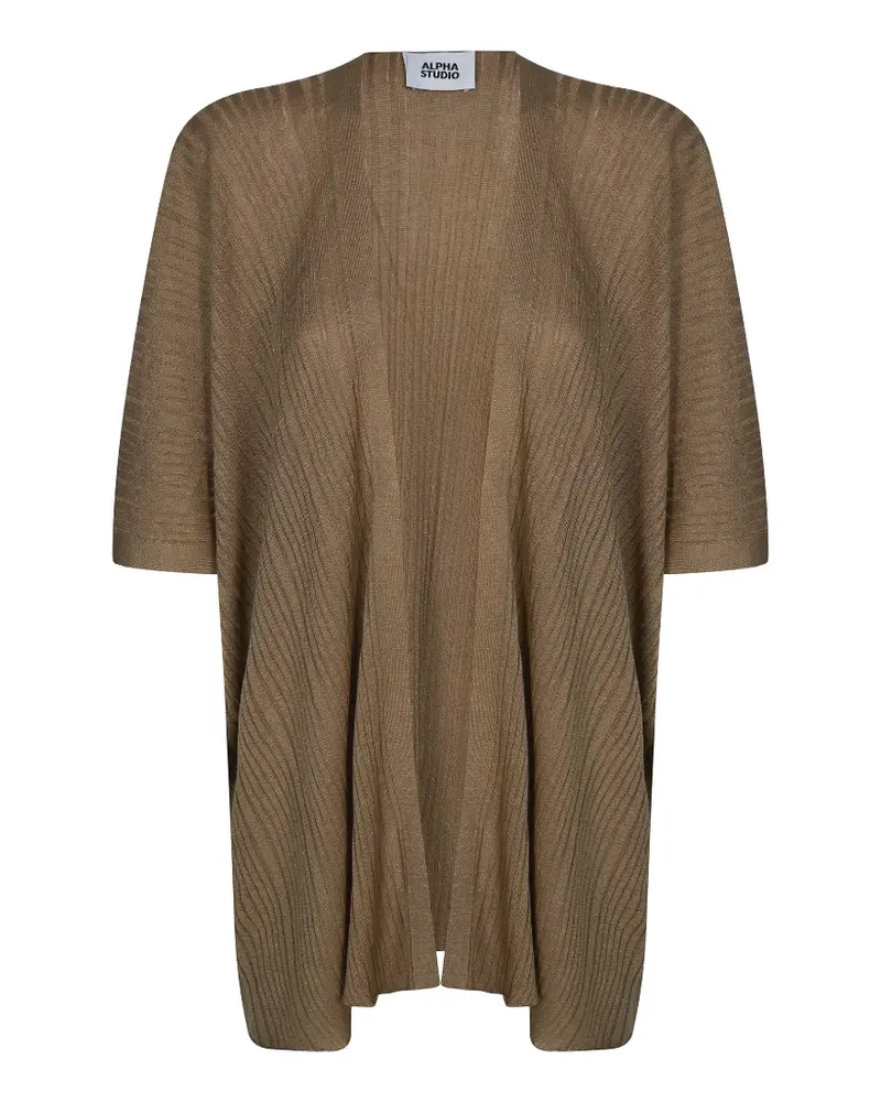 Alpha Studio ribbed cardigan - Braun Braun