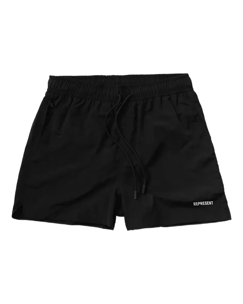 REPRESENT Badeshorts mit Kordelzug - Schwarz Schwarz