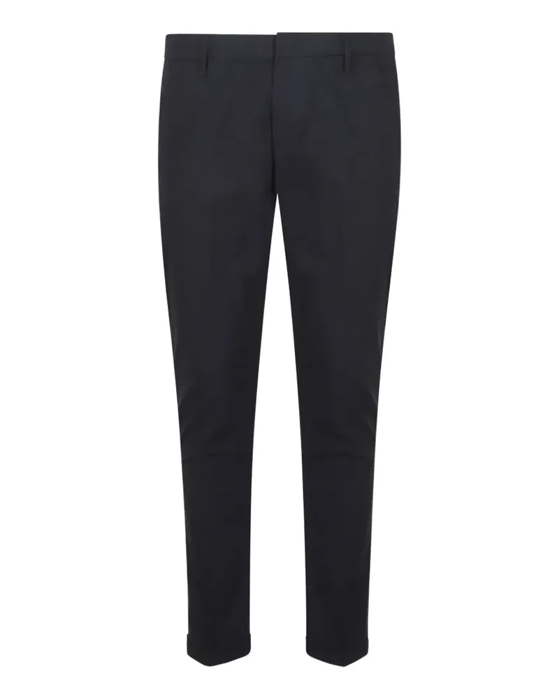 Dondup logo-plaque turn-up trousers - Blau Blau