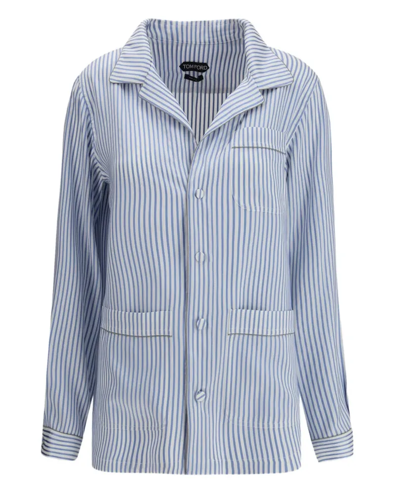 Tom Ford striped silk shirt - Blau Blau