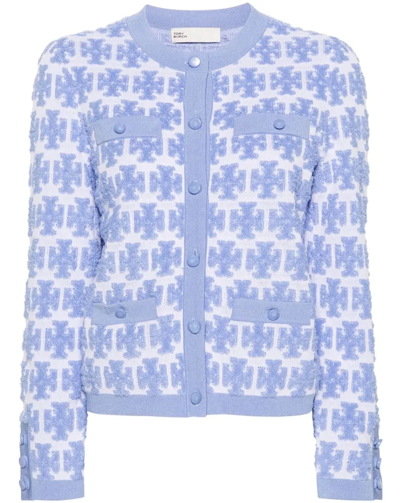 Tory Burch Kendra Bouclé-Cardigan - Blau Blau