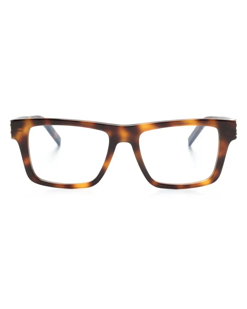 Saint Laurent Eckige Brille in Schildpattoptik - Braun Braun