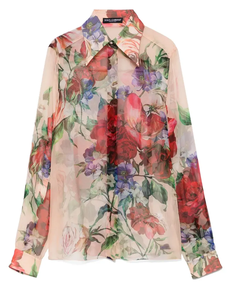 Dolce & Gabbana Hemd mit Camellia-Print - Rosa Rosa