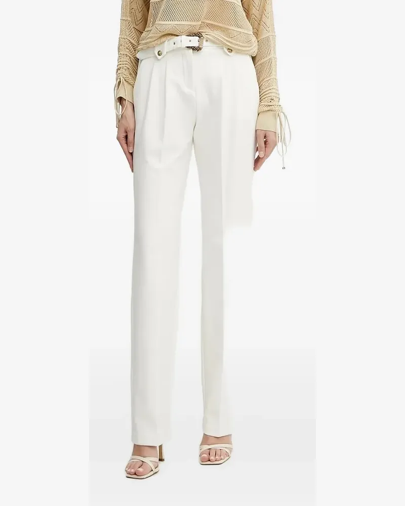 Versace Jeans Plissierte Hose mit Gürtel - Weiß Weiß