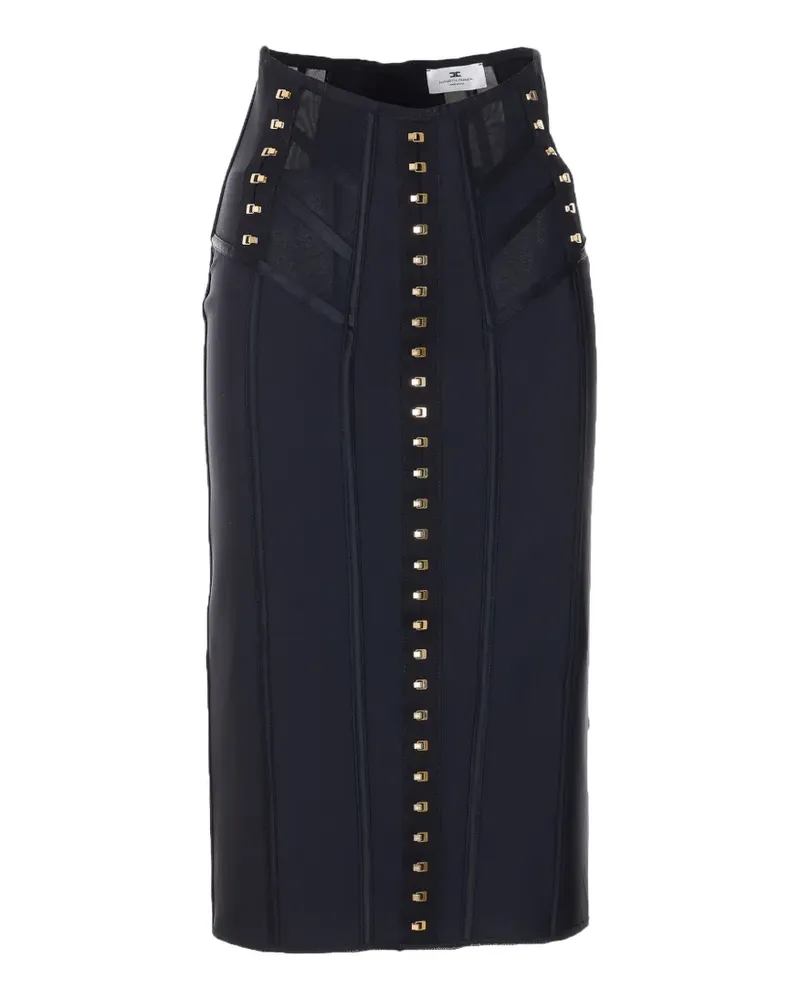 Elisabetta Franchi hook-appliqué midi skirt - Schwarz Schwarz
