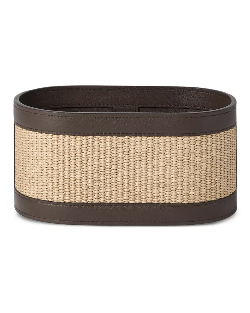 Brunello Cucinelli Techno Organizer-Korb mit Raffiabast-Effekt - Braun Braun