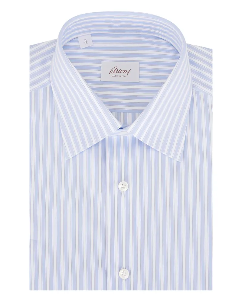 Brioni striped-pattern shirt - Weiß Weiß