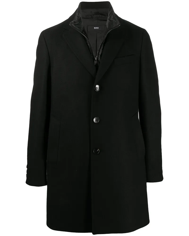 HUGO BOSS Mantel im Layering-Look - Schwarz Schwarz