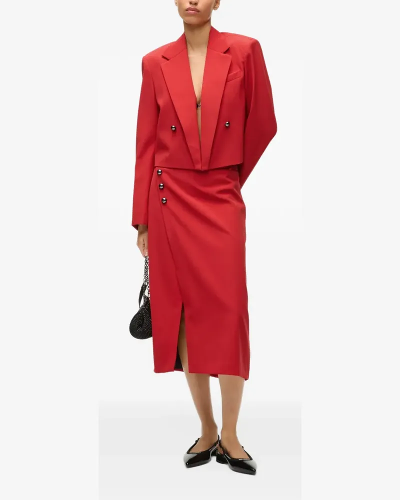 Karl Lagerfeld tailored wrap midi skirt - Rot Rot