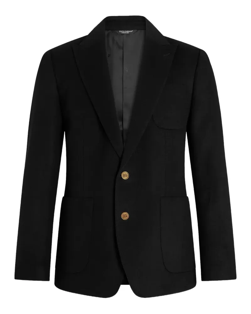 Dolce & Gabbana Portofino single-breasted cashmere drap jacket - Schwarz Schwarz