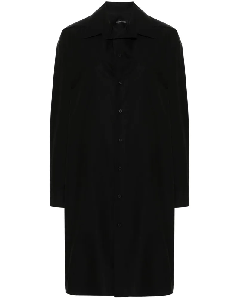 Balenciaga Hemdkleid mit Stehkragen - Schwarz Schwarz