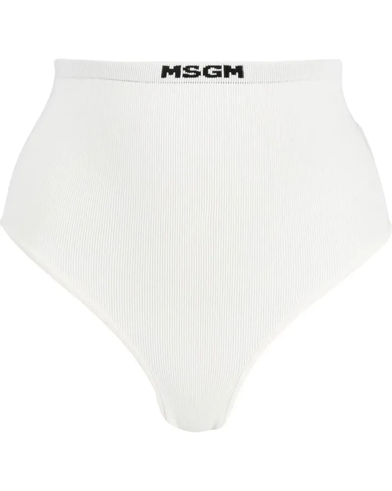 MSGM Slips mit hohem Bund - Weiß Weiß