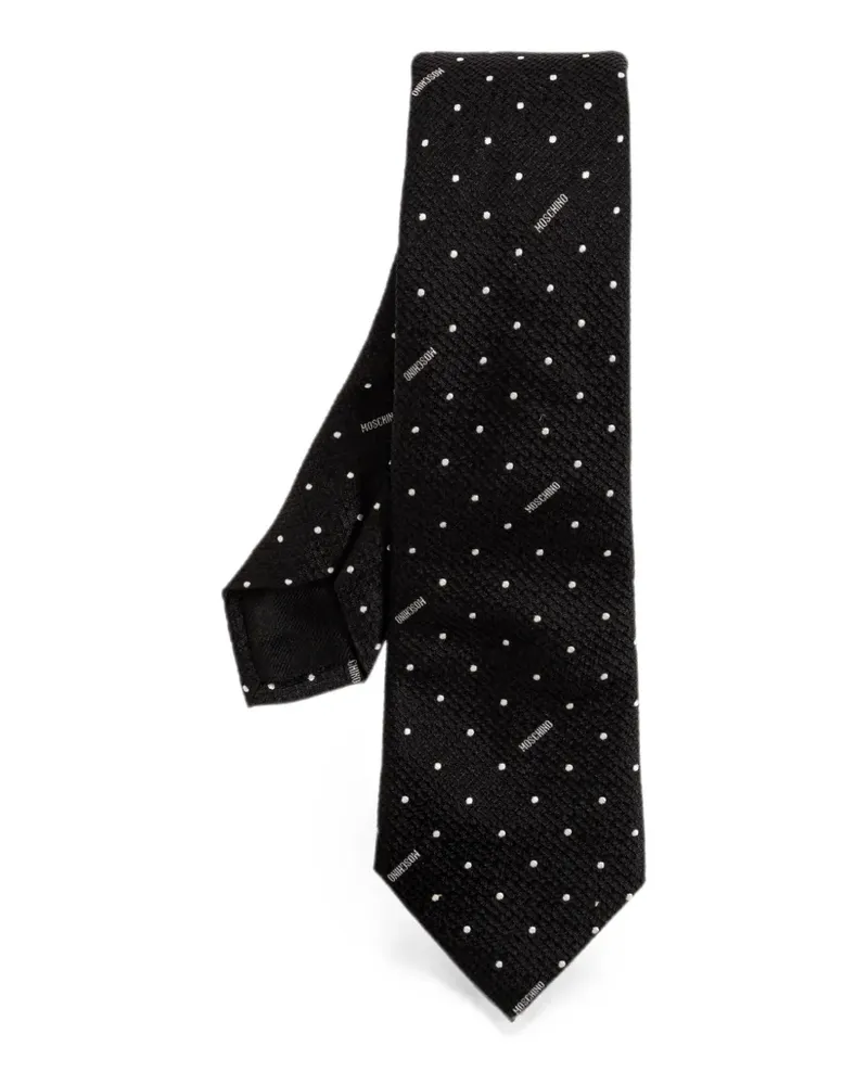 Moschino Krawatte mit Polka Dots - Schwarz Schwarz