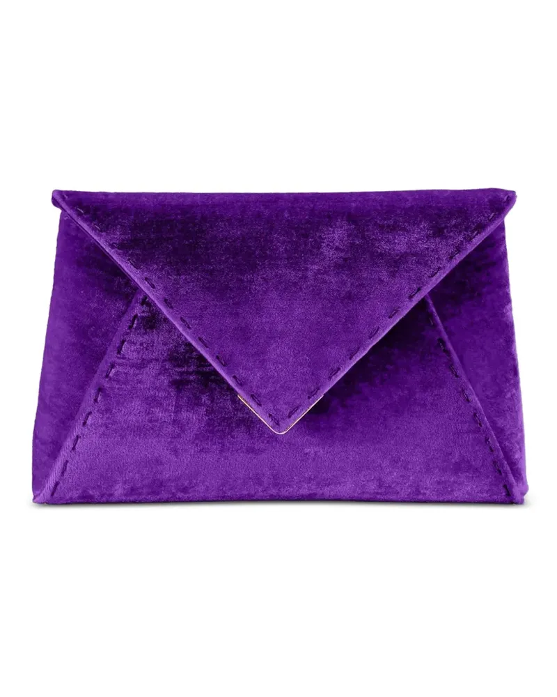 Tyler Ellis Lee Pouchet Clutch aus Crushed-Samt - Violett Violett