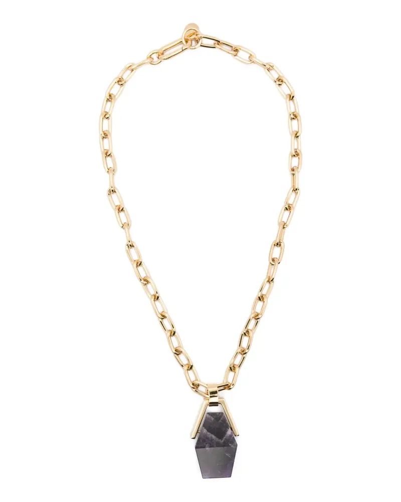 La DoubleJ Portal amethyst pendant necklace - Gold Gold