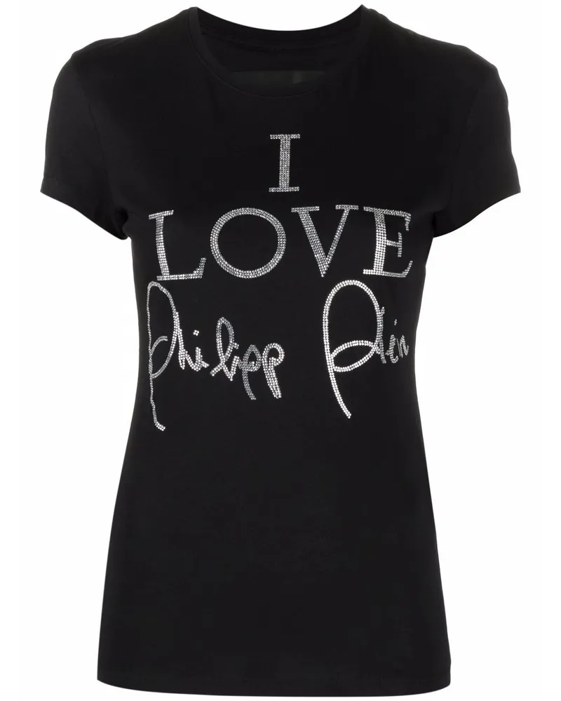 Philipp Plein T-Shirt mit Kristallen - Schwarz Schwarz