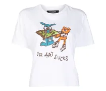 T-Shirt mit Ur Art Sucks-Print