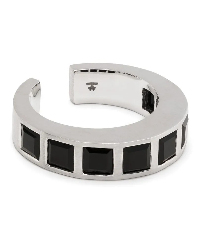 Tom Wood Arch Square Ring mit Onyx - Silber Silber