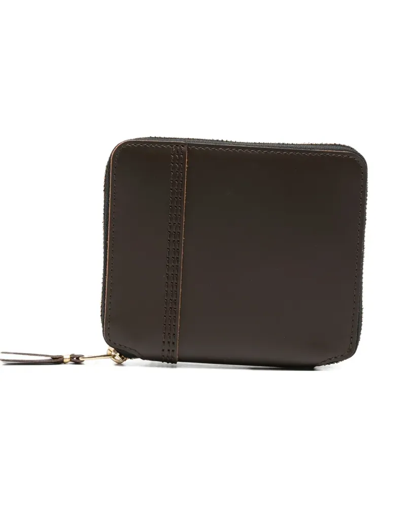 Comme des Garçons contrast-stitch leather wallet - Braun Braun