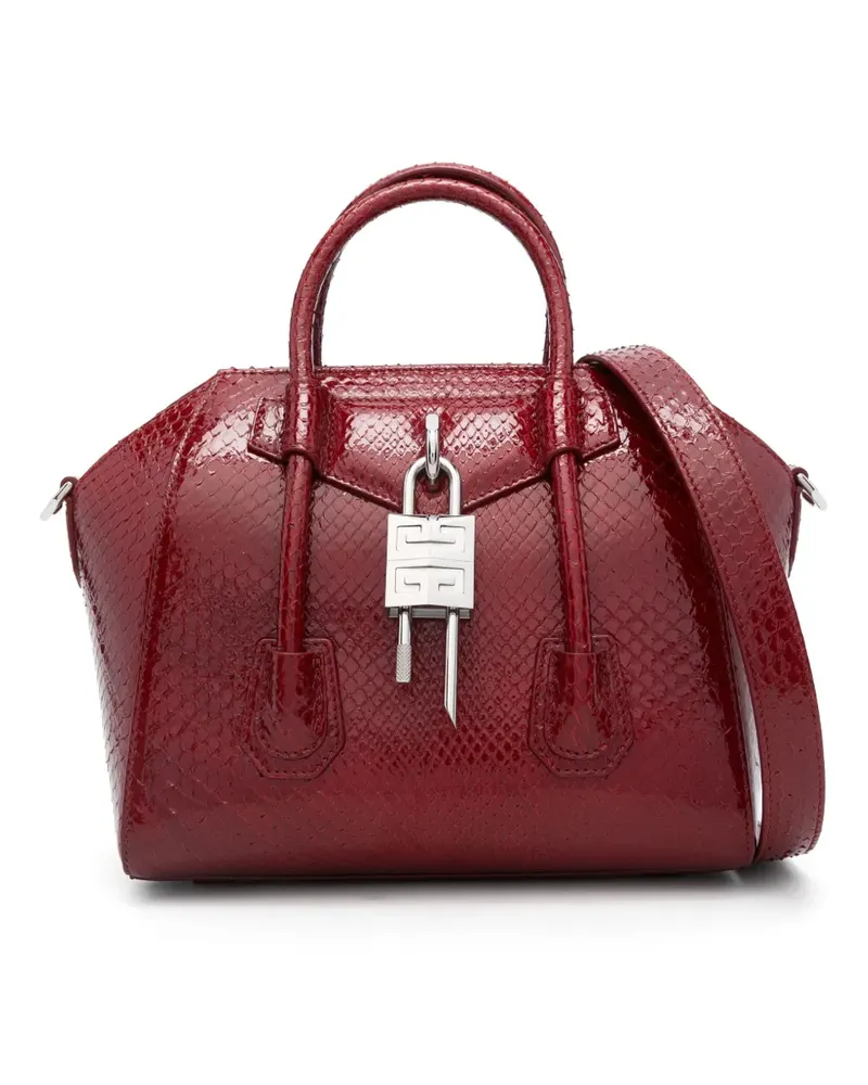 Givenchy Mini Antigona Lock Handtasche - Rot Rot