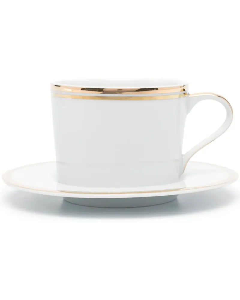 Ralph Lauren Home Wilshire Teetasse und Untersetzer 15,2cm - Weiß Weiß