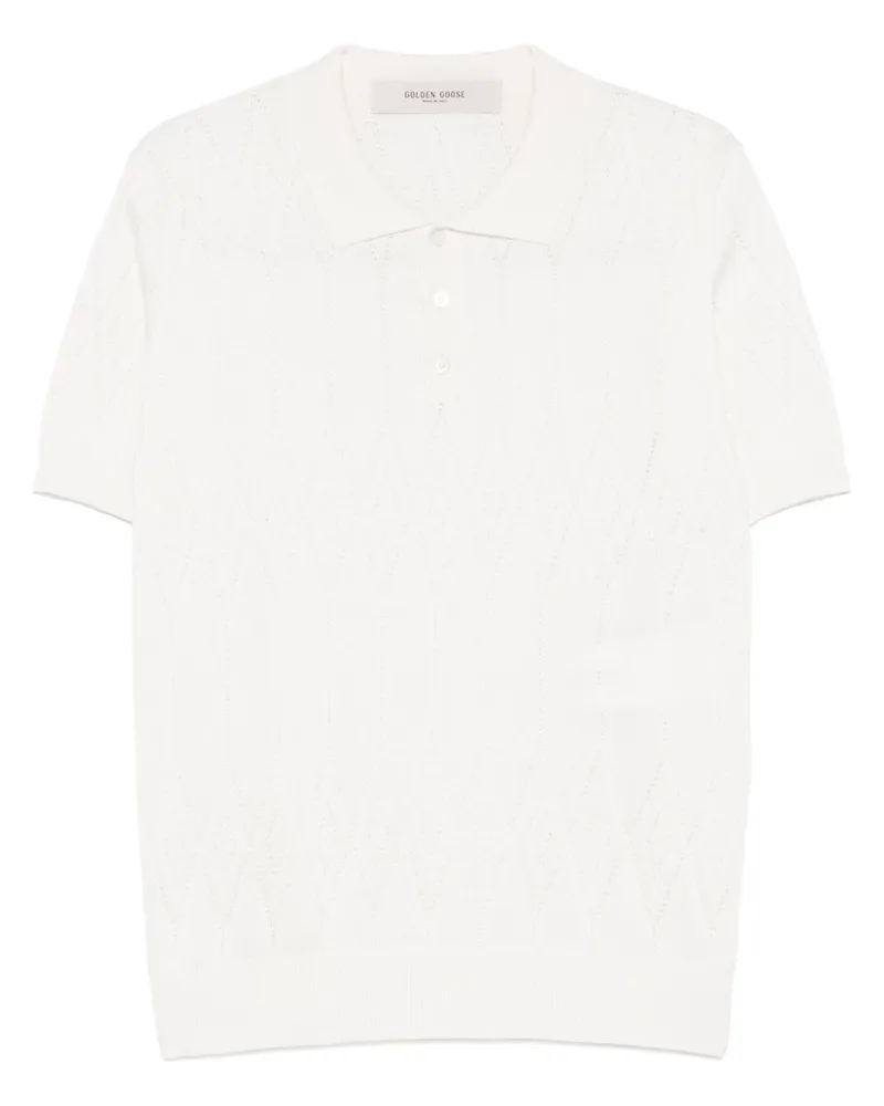 Golden Goose Poloshirt mit Argyle-Intarsienstrick - Nude Nude
