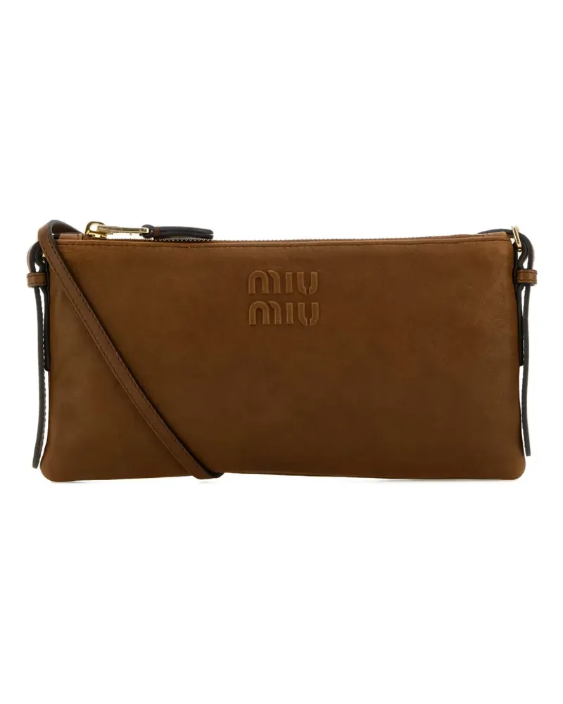 Miu Miu Umhängetasche mit Logo-Prägung - Braun Braun
