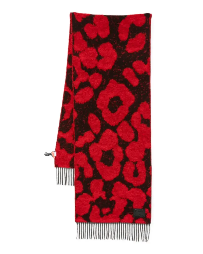 Paul Smith leopard-print wool scarf - Rot Rot