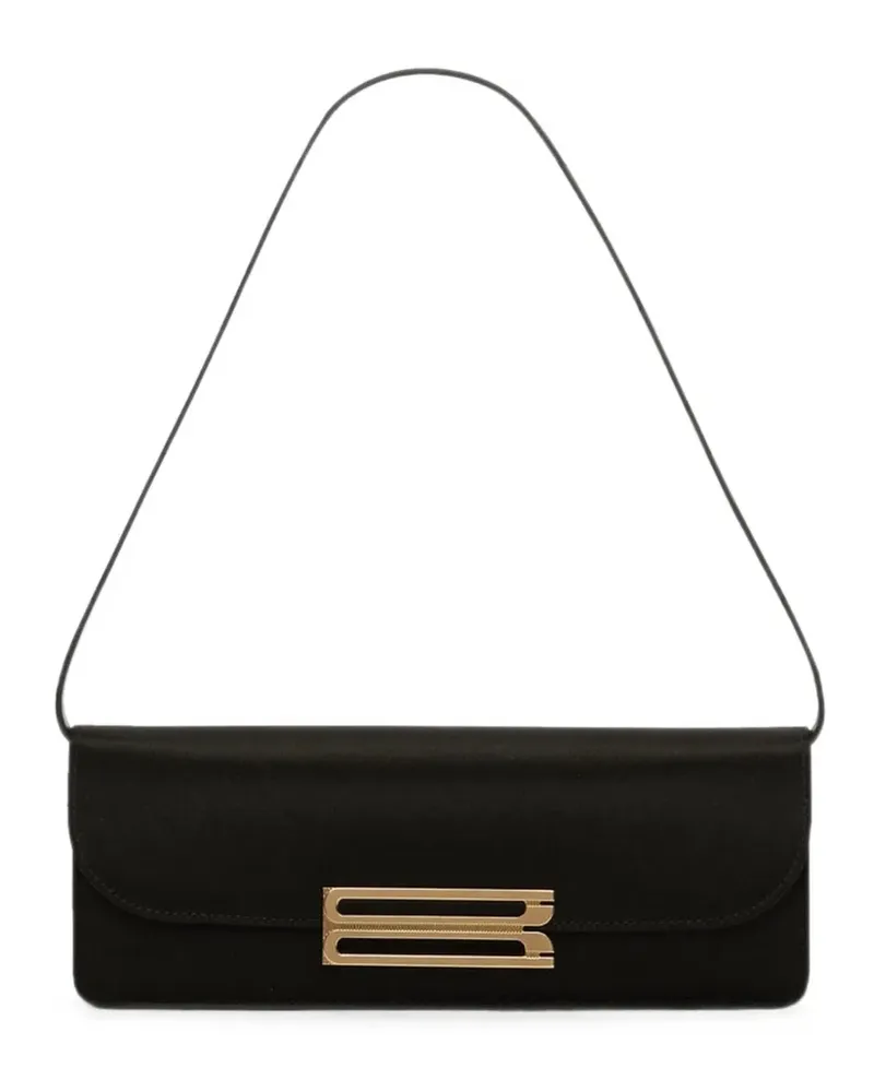 Victoria Beckham Dorian logo-plaque satin shoulder bag - Schwarz Schwarz