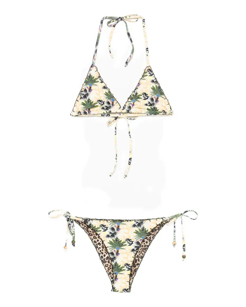 Anjuna Melissa printed reversible crochet-trim bikini - Nude Nude