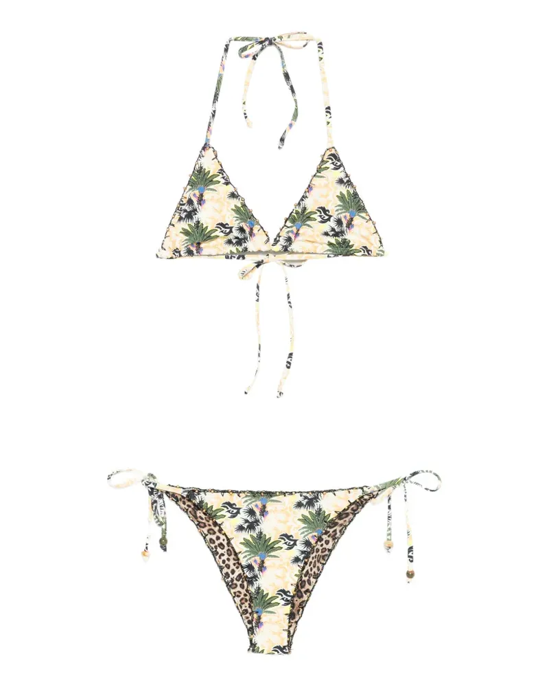 Anjuna Melissa printed reversible crochet-trim bikini - Nude Nude