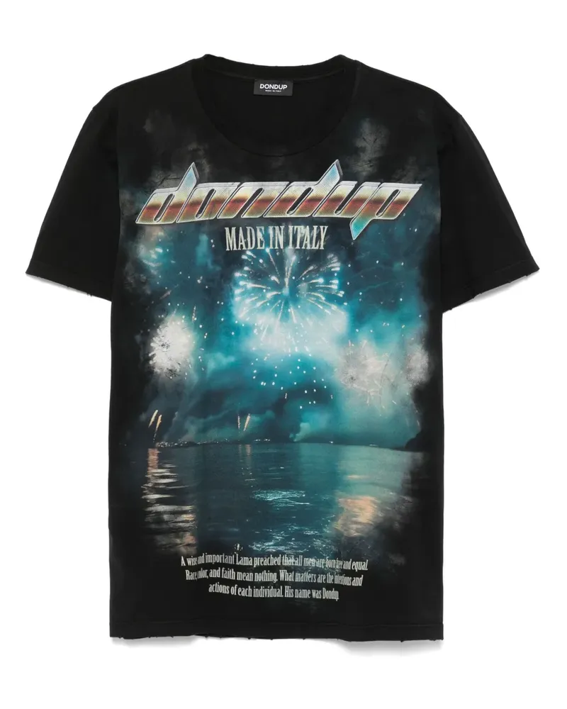 Dondup T-Shirt mit Logo-Print - Schwarz Schwarz