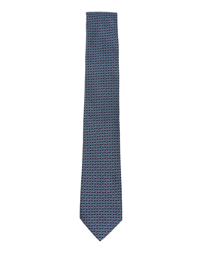 Ferragamo Krawatte mit Gancini-Jacquardmuster - Blau Blau